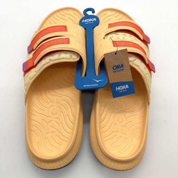 New HOKA Sandals Slide Me  Size 14 Vibrant Orange ORA Luxe Recovery Foam 1134150 main image 5